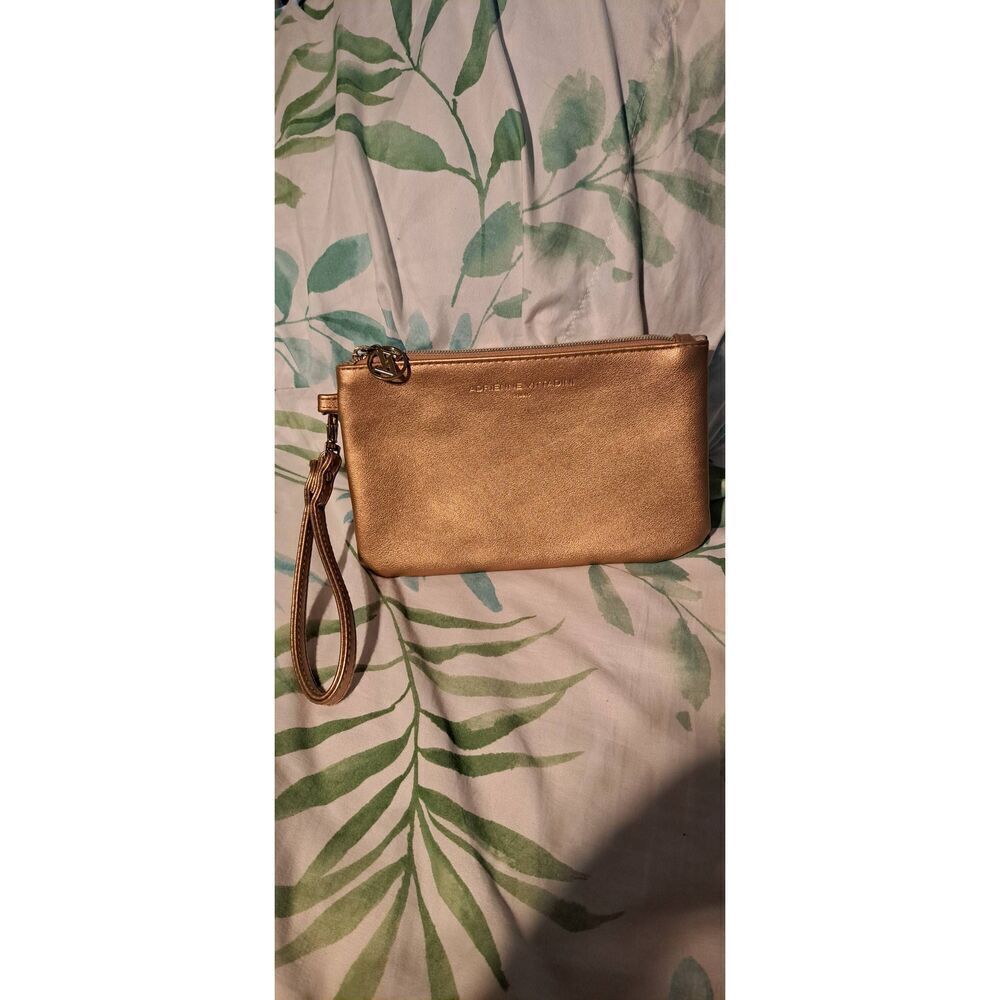 Adrienne Vittadini Rose Gold Metallic Wristlet